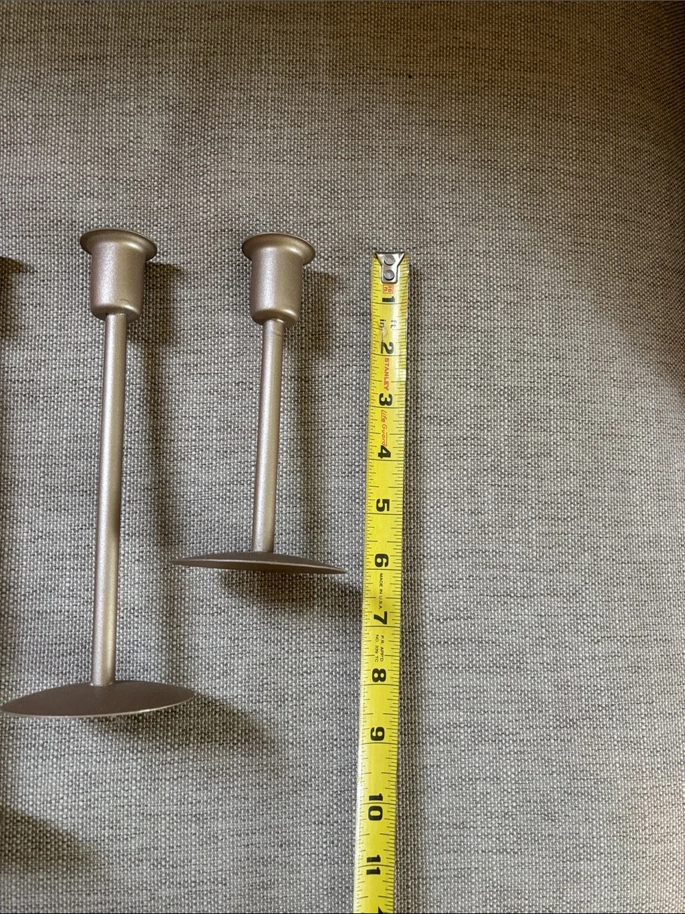 Gold Metal Taper Candle Holders - Set of 3